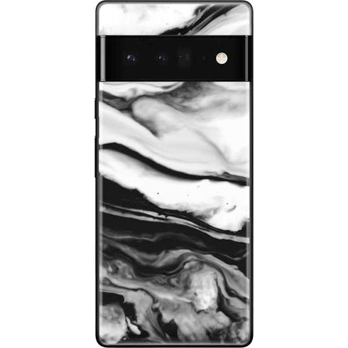 Black and White Marble Ink Google Pixel 6 Pro Skin